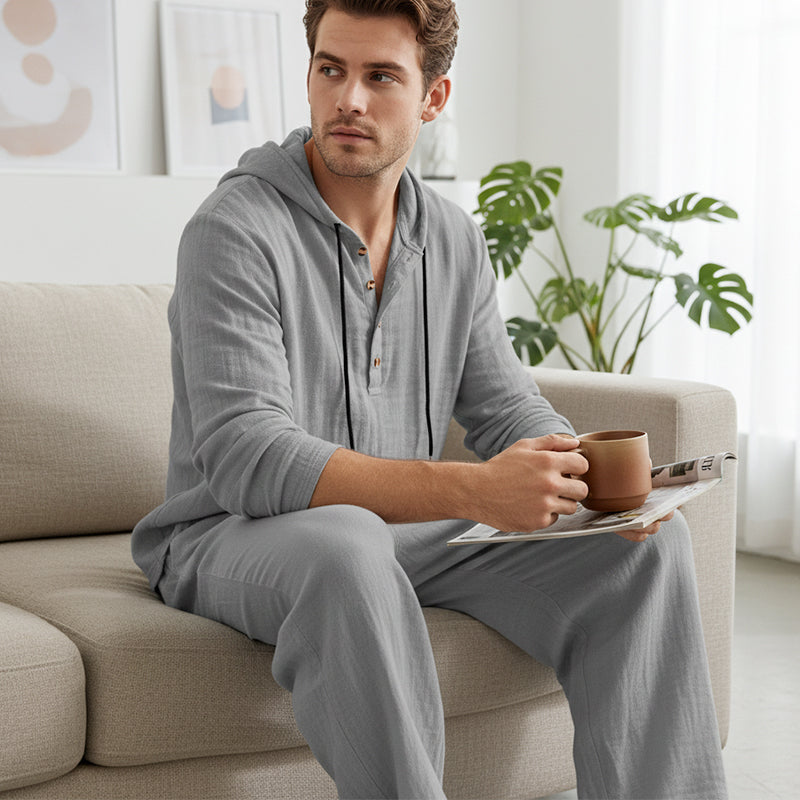 ‌💥70% OFF🔥Men's Hooded Casual Loose Top & Pants 2-Piece Set🔥