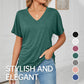 ⏳LAST DAY SALE 50% OFF💕Women's V-Neck Loose Soft Solid Color Short Sleeve Top