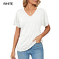 ⏳LAST DAY SALE 50% OFF💕Women's V-Neck Loose Soft Solid Color Short Sleeve Top