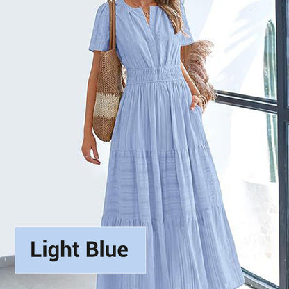 💕HOT SALE 67% OFF💕Women's Boho Chic Smocked Waist Maxi Dress