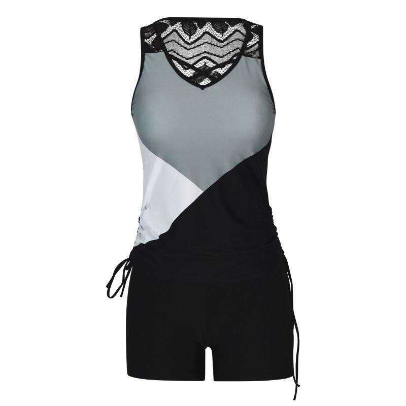 💗LAST DAY SPECIAL PRICE!!- Miraclesuit Women's Tummy Control Tankini Set with Built-In Bra – Flattering Boho Swimwear with Shorts🔥GB
