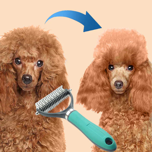 ⏰LAST DAY SALE: Only £7.99🔥Dual-Sided Pet Grooming Comb for Dogs & Cats