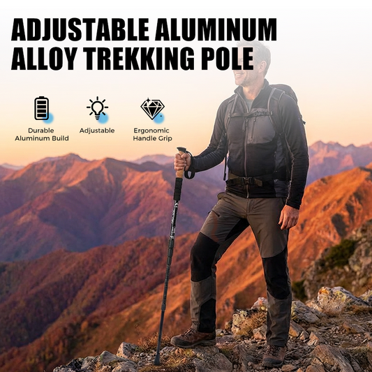 ⛰️ Adjustable Aluminum Alloy Trekking Pole – Durable, Shock-Absorbing, Lightweight 🌲