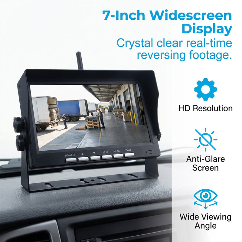 🥳 49% OFF! 7″ Wireless Backup Camera System – Stable 2.4G signal, 12V‑24V. Perfect for trucks & RVs. 🛡️✨