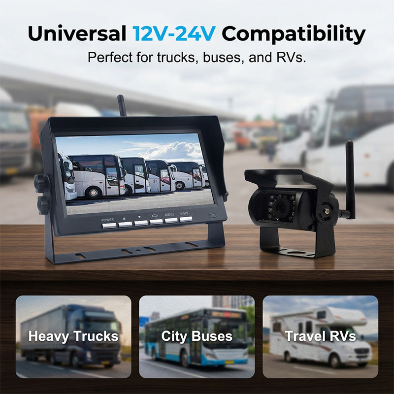 🥳 49% OFF! 7″ Wireless Backup Camera System – Stable 2.4G signal, 12V‑24V. Perfect for trucks & RVs. 🛡️✨