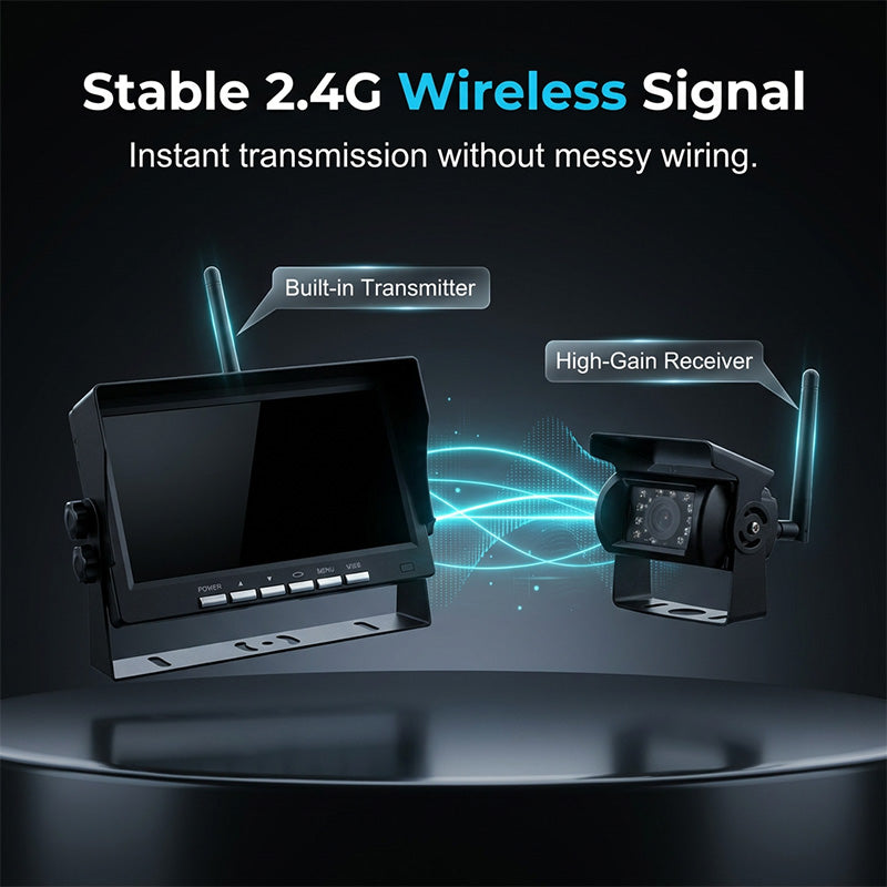 🥳 49% OFF! 7″ Wireless Backup Camera System – Stable 2.4G signal, 12V‑24V. Perfect for trucks & RVs. 🛡️✨