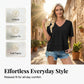 💥2026 Hot Sale 49% OFF👚Women's Half Sleeve V-Neck Top with Patchwork Hem