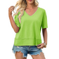 💥2026 Hot Sale 49% OFF👚Women's Half Sleeve V-Neck Top with Patchwork Hem