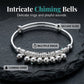 Adjustable Silver Bell Charm Bangle Bracelet