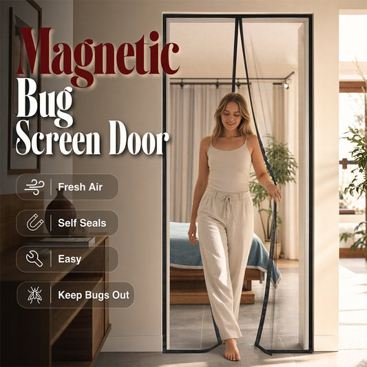 🚪✨ MAGNETIC BUG-FREE DOOR SCREEN – INSTANTLY KEEPS OUT FLIES, MOSQUITOES & WASPS! ✅ Self-Closing • Easy No-Drill Install • Pet & Kid Friendly