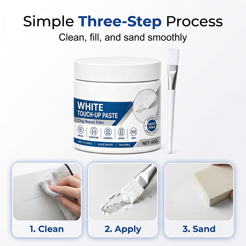 ⏳LAST DAY SALE ONLY ￡8.99!!⚡White Furniture Touch-Up Paste with Brush