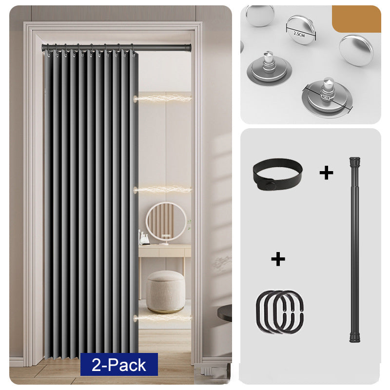 ⏰🔥LIMITED TIME 50% OFF! ⭐No-Drill Magnetic Accordion Door Curtain