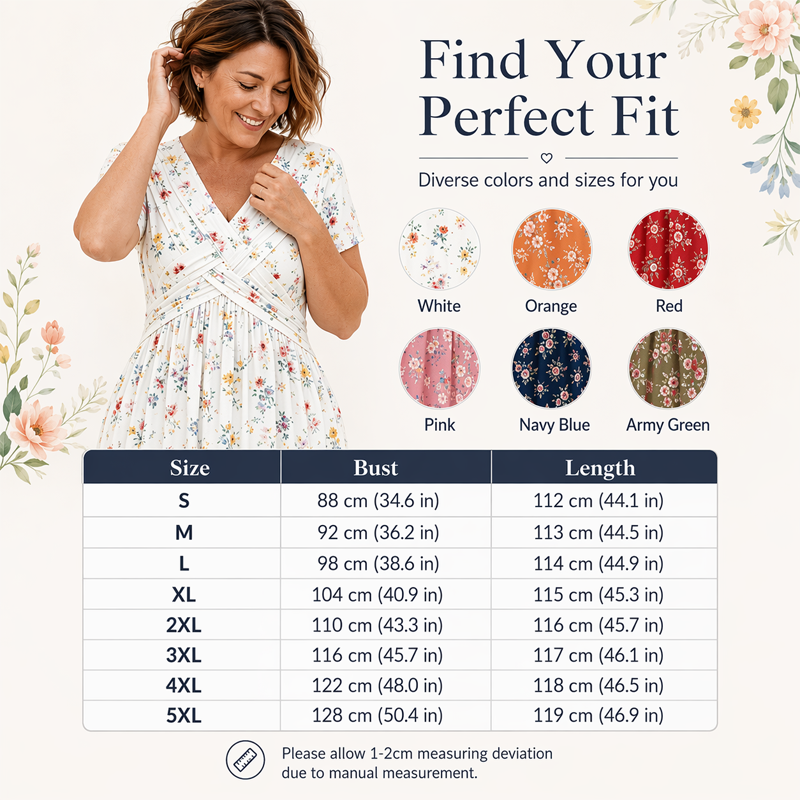 😍2026 NEW SALE-50% OFF😍Women's V-Neck Floral Print Dress with Twist Waist