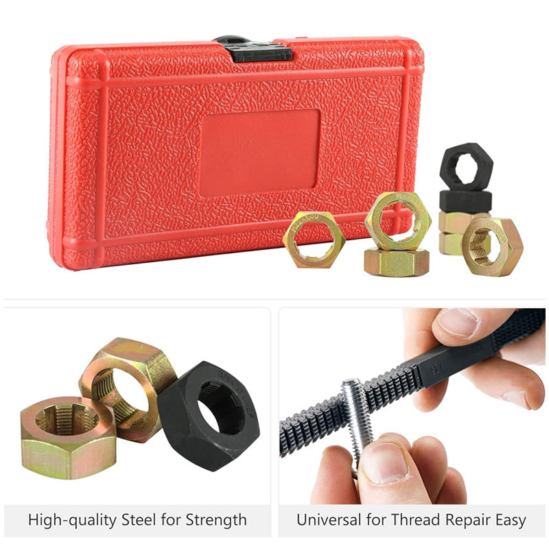 🎉 2026 Sale — Over 27400 Sold! 🔧8Pcs Automotive Thread Repair Tool Set｜Hardened Steel Damaged Screw Bolt Restorer ✨