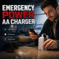 💥 BUY 2 GET 1 FREE （3PCS）🥳Portable Emergency Phone Charger AA Battery Powered Power Bank with LED Flashlight