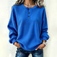 🎉Hot Sale-50% OFF💙Women's Casual Waffle Knit Sweatshirt Loose Long‑Sleeve Button Neck Pullover