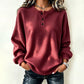 🎉Hot Sale-50% OFF💙Women's Casual Waffle Knit Sweatshirt Loose Long‑Sleeve Button Neck Pullover