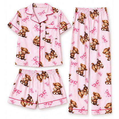 ⏳LAST DAY SALE 50% OFF!!🐮Cute Highland Cow Print, 3-Piece Fun Pajama Set – Cozy Lounge & Sleepwear ✨