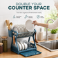 ⏰ Multi-Layer Steel Dish Drying Rack – Vertical Storage, Drip Tray, Tool-Free Install ✨